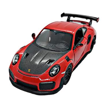 Imagem de KiNSMART Miniatura Porsche GT2 RS Vermelho, Carrinhos de ferro, 12 CM, Miniatura de carros esportivos
