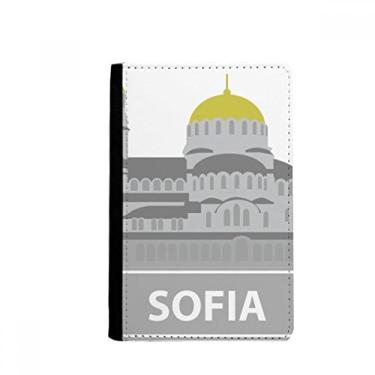 Imagem de Sofia Bulgaria Porta-passaporte com estampa de marco cinza Notecase Burse carteira porta-cartões