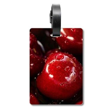Imagem de Imagem de frutas vermelhas temperadas Bolsa de mala de cereja, etiqueta para cartão de bagagem