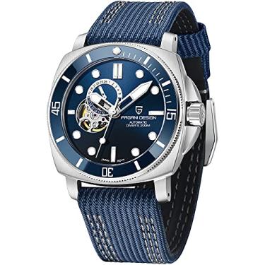 Imagem de Pagani Design Relógios Automáticos Masculinos Tourbillon Moda Relógios de Pulso Mecânicos Mostrador Analógico Digital Pulseira Casual de Couro, PD1736-Azul-CJ, Digital, mecânico