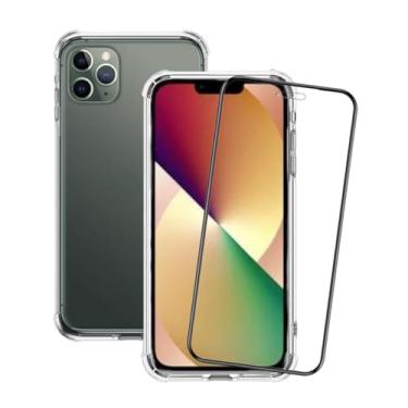 Imagem de Kit Capa Capinha Anti Impacto e Película Cerâmica Compatível iPhone 11 12 13 Pro 14 (iPhone 13 Pro Max)