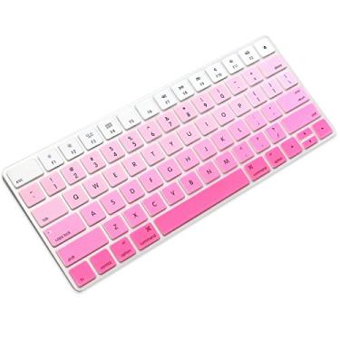 Imagem de ProElife Capa protetora de silicone ultrafina para teclado Apple Magic e Magic Keyboard 2 (versão dos EUA, modelo: MLA22L/A-A1644, sem teclado numérico) (Ombre Pink)