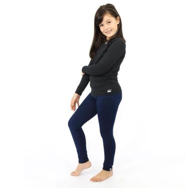 Imagem de Calça Legging Infantil Menina Térmica Lisa Conforto Frio-Feminino
