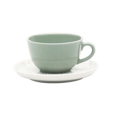 Imagem de Conjunto De Xícaras Para Chá Com Pires Em Cerâmica Flat Tie Dye Com 12 Peças 200ml Oxford