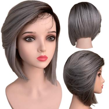 Imagem de Peruca Front Lace Wig Long Bob Orgânica Curta Bio Fibra