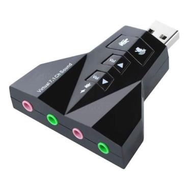 Imagem de Placa Som Usb Universal Computador 7.1 Canais 4 Portas - Importado