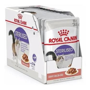 Imagem de Combo 12un Sachê Royal Canin Sterilised Castrados 85g Cada