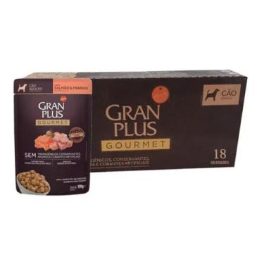 Imagem de Ração Úmida Cães Gourmet Salmão E Frango 100g 18un Granplus - Gran Plu