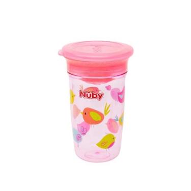 Imagem de Copo Nuby 360 Tritan 300ml 12M+ NB10443, Rosa/Passáros