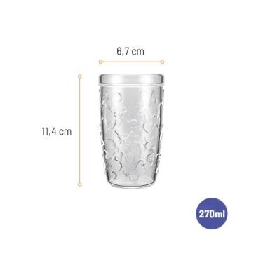 Imagem de Conj. 12 Copos De Vidro Aurora  270ml (SM116-6) - Nadir