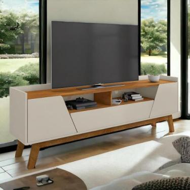 Imagem de Rack com Nichos Florença Off White e Naturalle Bechara