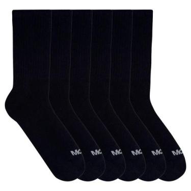 Imagem de Kit 6 meias mash esportiva cano longo masculina 211.04, 42-45, Preto