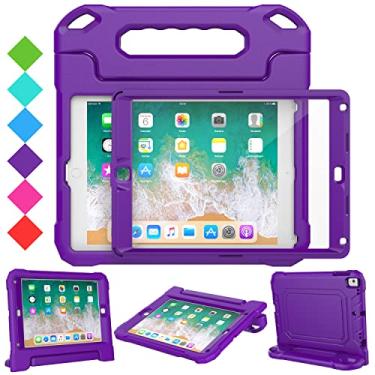 Imagem de Suplik Capa Infantil para Ipad 5ª/6ª Geração(9,7", 2017/2018) Capa para Ipad Air 1 e Air 2 e Pro 9.7 com Protetor de Tela, Capa Protetora Durável À Prova de Choque com Suporte para Alça, Roxa