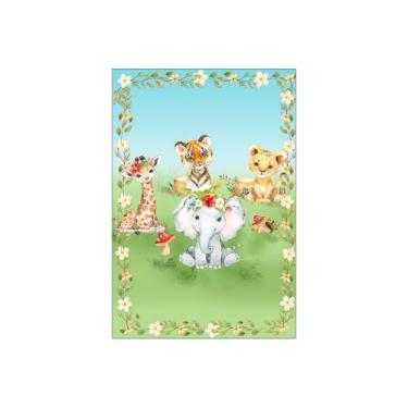 Imagem de Painel De Festa Vertical 1,50 x 2,20 -  Animais Safari Aquarela 034 - 