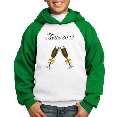 Imagem de Moletom Infantil Feliz 2022 - Foca na Moda, Branco, Verde, 8