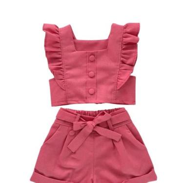 Imagem de Conjunto Infantil De Verao Menina Moda Bloguerinha Babadinho Diva Infa
