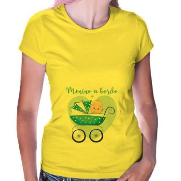 Imagem de Baby Look Menino a bordo - Foca na Moda, Amarelo, GG