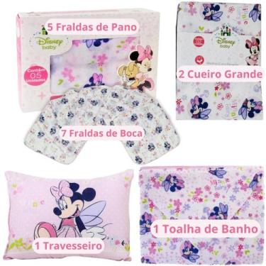 Imagem de Kit Enxoval Para Bebê 16pçs Edição Disney 5 Fraldas de Pano 7 Fraldas 