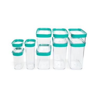 Imagem de Kit Conjunto Cozinha 9 Potes Herméticos de Acrílico para Mantimentos -