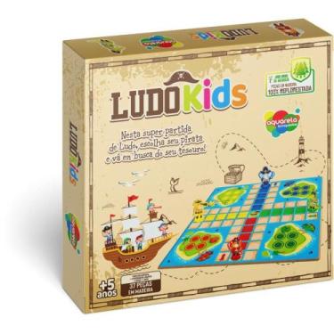 Imagem de Brinquedo Pedagógico de Madeira Ludo KIDS 37 Peças - Aquarela Brinqued