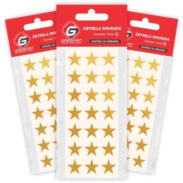 Imagem de Etiqueta Estrelinha Ouro 15X15MM com 210 Unidades - Grespan