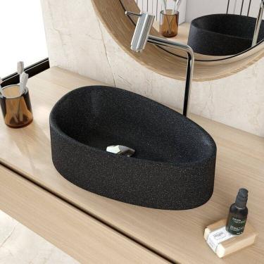 Imagem de Kit 3 Cuba de Apoio Gota Bg43 43,5x26,5cm Lapimat Preto Granit Matte