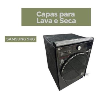Imagem de Capa lava e seca samsung 9kg transparente flex - Capas Flex, PRETO