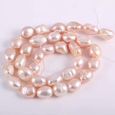 Imagem de Pérolas naturais cultivadas em água doce para fazer joias, contas soltas, feitas à mão, faça você mesmo, para fazer joias, faça você mesmo, colar feminino, pulseira, 9-10 mm, cor roxa 35,56 cm