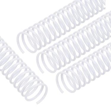 Imagem de PATIKIL Pacote com 20 bobinas de encadernação em espiral de plástico, bobinas de encadernação de 14 mm (9/40.6 cm), capacidade de 90 folhas, argolas, passo 4:1 para sala de aula, branco