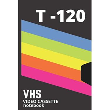 Imagem de t-120 vhs video cassette notebook: dot grid 6" x 9" retrowave vaporwave aesthetic inspired theme design for journal, notebook, sketchbook or diary, 120 pages