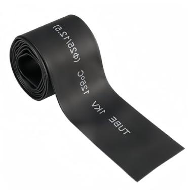 Imagem de BOXONLY 25 mm de diâmetro 41 mm de largura plana EVA tubo termorretrátil manga de isolamento, manga de cabo de tubo retrátil 1 m, preto, 1 peça