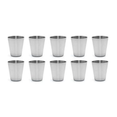 Imagem de Copo Mini Aço Inox 30ml Cafe Molho Sobremesa Aperitivo 10un - CASACHA