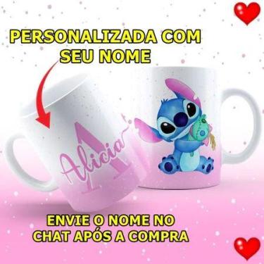 Imagem de Caneca Porcelana Stitch Lilo Personalizada Com Seu Nome - loja dinka