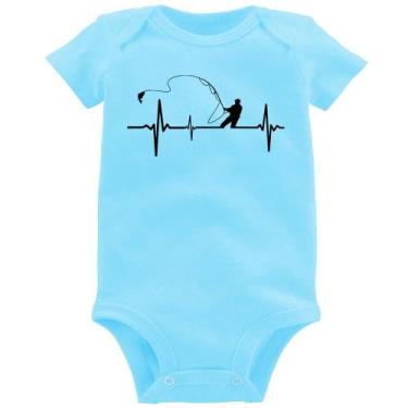Imagem de Body Bebê Pescador Batimentos Cardíacos - Foca na Moda, Azul bebê, M