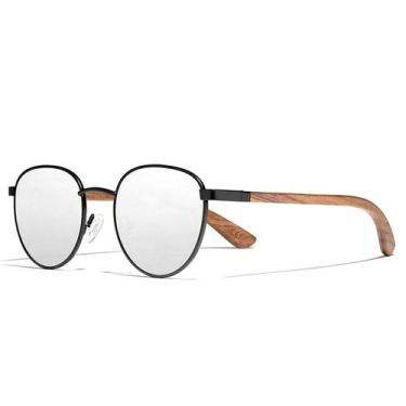 Imagem de Óculos de sol Polarizado Artesanal Madeira Nogueira Óculos de Sol Redo