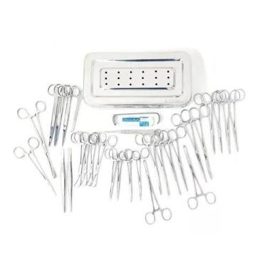 Imagem de Kit Instrumental Cirúrgico Veterinário Clinica 32 Peças com Gravação d
