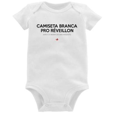 Imagem de Body Bebê Camiseta Branca de Réveillon - Foca na Moda, Branco, GG