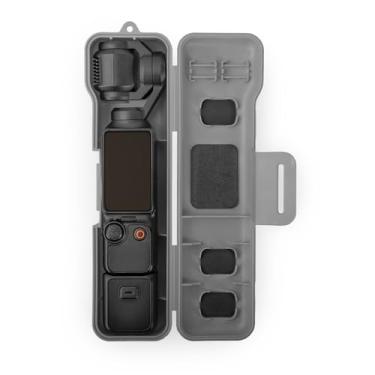 Imagem de YUULNMOP Capa protetora flip-open para DJI OSMO Pocket 3, compartimentos de armazenamento de filtro de lente magnética, capa de suspensão para câmera protetora de tela para bolso 3 acessórios (cinza)