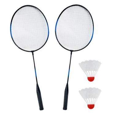 Imagem de Jogo de raquete de badminton aço e plástico com 2 petecas - Convoy Spo