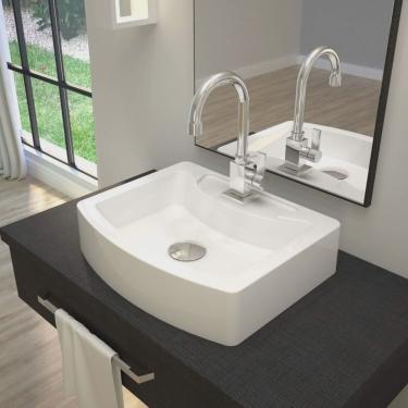 Imagem de Kit 2 Cubas para Banheiro Rt41w Retangular Aria Compace Branco