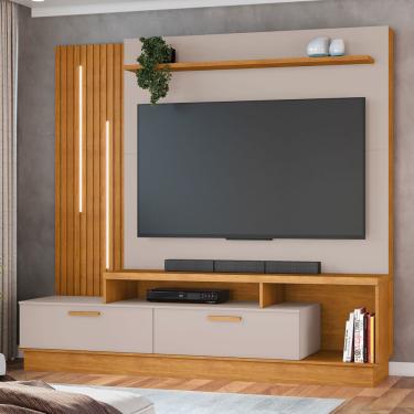 Imagem de Estante para TV Até 65 Polegadas Despertar 2 Gavetas com Led Cinamomo/Off