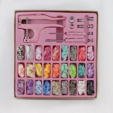 Imagem de Kit Alicate Pressão Prega Botão Fitas Plástico Metal Ilhós Art Mak - Rosa