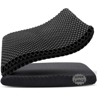 Imagem de Almofada de assento de gel, 48 x 48 cm, supergrande, almofada de gel, alívio da dor, almofada de assento para sentado por muito tempo, almofadas de cadeira de gel macias e respiráveis para cadeira de