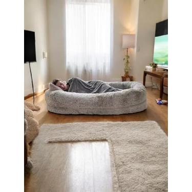 Imagem de Puff Grande Área Descanso Ninho De Dormir Sofá Cama Adulto (CINZA)
