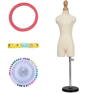 Imagem de Parfumfloral Manequim De Vestido Feminino (Não Adulto, Tamanho Completo, 1/3, Miniatura, Costura, Mini Calça, Costureira, Totalmente Fixável, Perna Dividida, Bege, 1/3)