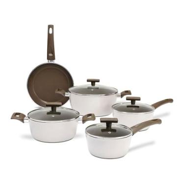 Imagem de Jogo de Panelas 5 Peças com Fundo de Indução Ceramic Life Organika Nat