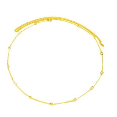 Imagem de Correntes de barriga banhadas a ouro 18 quilates, correntes de cintura para mulheres, aço inoxidável, pequeno, redondo, zircônia, biquíni, corrente corporal, verão, praia, joia ajustável de 66 a 103