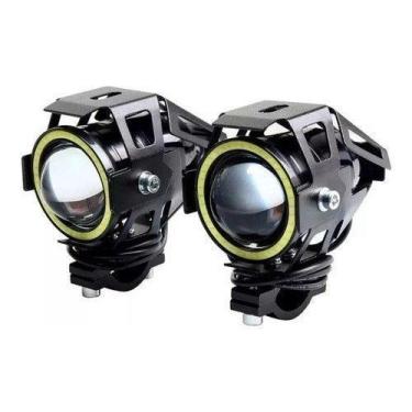 Imagem de Par Farol Milha Led Auxiliar Moto U7 Forte Potente - alfashop