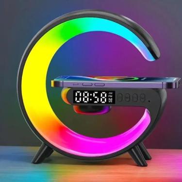 Imagem de Carregador sem fio multifuncional despertador aplicativo rgb light est