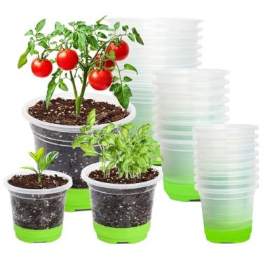 Imagem de MIXC 24 pacotes de vasos de berçário reforçados de 1,5 cm com base de silicone para facilitar o transplante, pacote variado, vaso de plântulas, plantador de sementes, flores para iniciantes